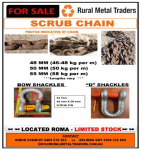 V2 Scrub Chain & Bow & D Shackles Ad for Web page | Rural Metal Traders